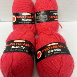 Red Heart Mistelle Yarn - Vibrant Red (4)